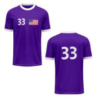 Picture of Custom Made Soccer Game Uniform Jersey with Team Logo and Player Numbers. Style 100J.