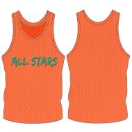 Picture of Custom Made Sleeveless Training Vest with Center Chest Line of Printing. Style 905-01.