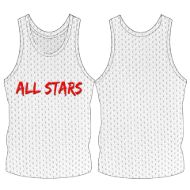 Picture of Custom Made Sleeveless Training Vest with Center Chest Line of Printing. Style 905-01.