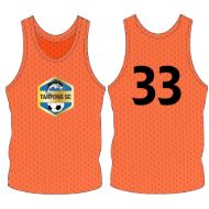 Picture of Custom Made Sleeveless Training Vest with Club Logo Center Chest and Player Number Center Back. Style 905-05.
