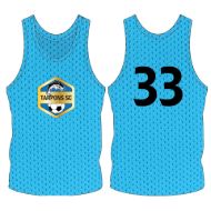 Picture of Custom Made Sleeveless Training Vest with Club Logo Center Chest and Player Number Center Back. Style 905-05.