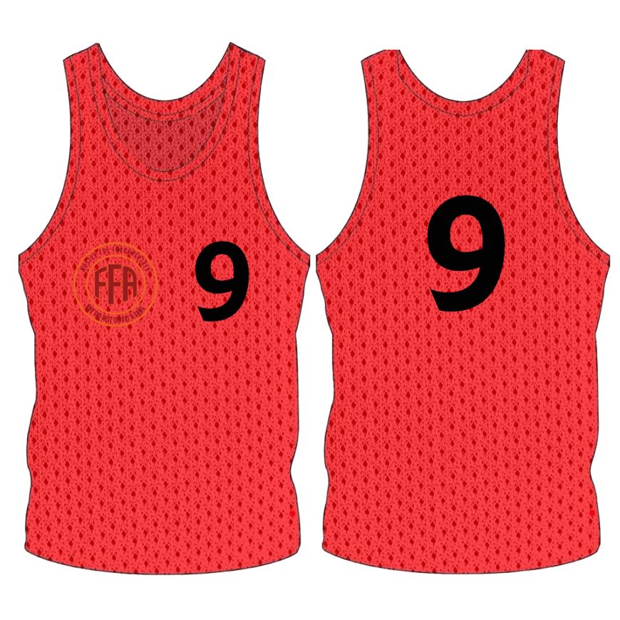 Picture of Custom Made Sleeveless Training Vest with Logo and Number at the Chest and Number Center Back. Style 905-06.