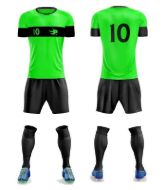 Picture of Custom Made Soccer Game Uniform Kits with Team Logo and Player Numbers. Style 109C.