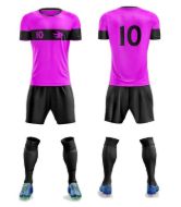 Picture of Custom Made Soccer Game Uniform Kits with Team Logo and Player Numbers. Style 109C.