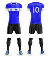 Picture of Custom Made Soccer Game Uniform Kits with Team Logo and Player Numbers. Style 109C.